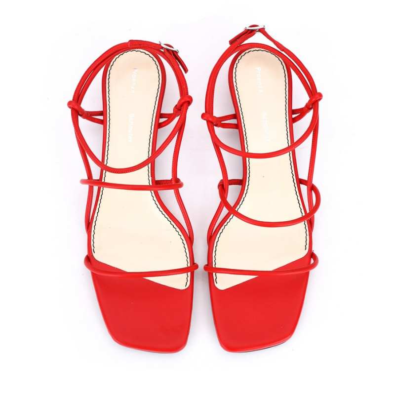 Czerwone sandały do sukienki Proenza Schouler