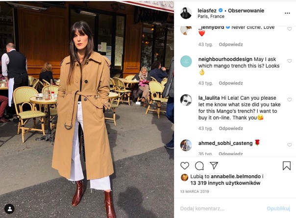 Beżowy trench a paris chic
